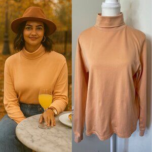 L.L. Bean Lightweight Cotton Turtleneck Sweater M